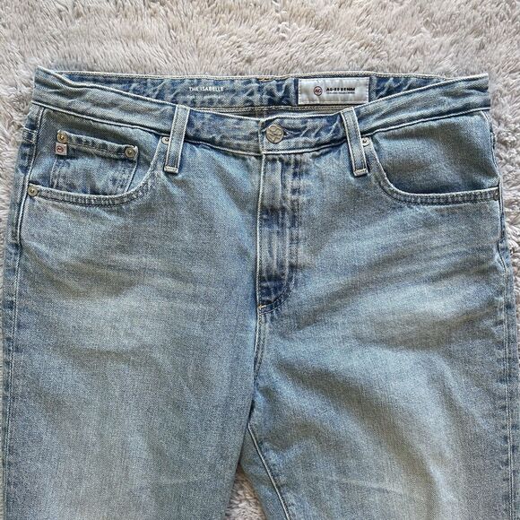 AG Adriano Goldschmied The Isabelle High Rise Straight Crop Distressed Jeans 31R - Picture 6 of 11